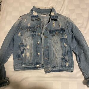 Ci Sono Distressed Blue Jean Jacket